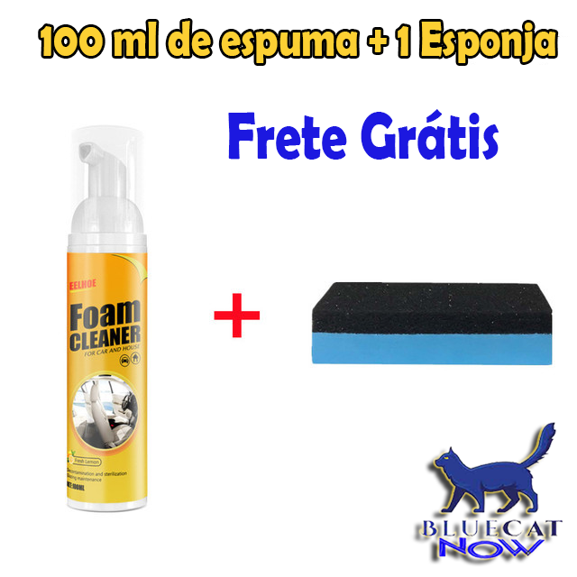 Espuma Multi Uso Foam Cleaner Spray 30/60/100/150ML + Esponja Grátis - Casa e Carro