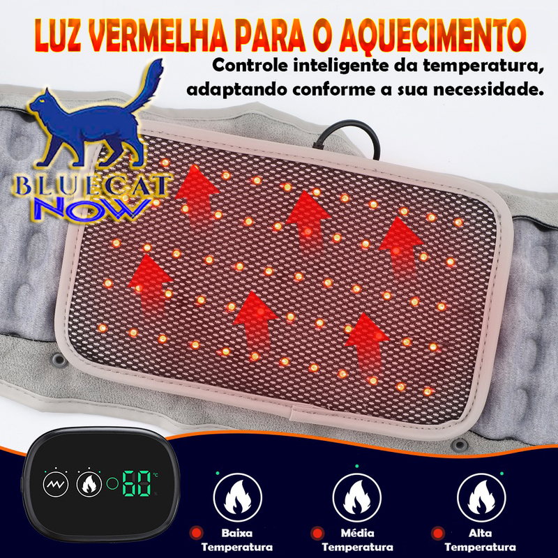 Cinto de descompressão lombar com bateria recarregável. Dispositivo de tração lombar inflável aquecimento massagem na cintura e alívio da dor nas costas