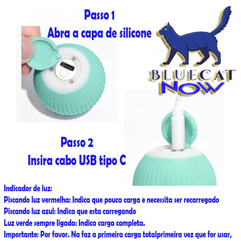 Bola inteligente para gatos com rolamento automático