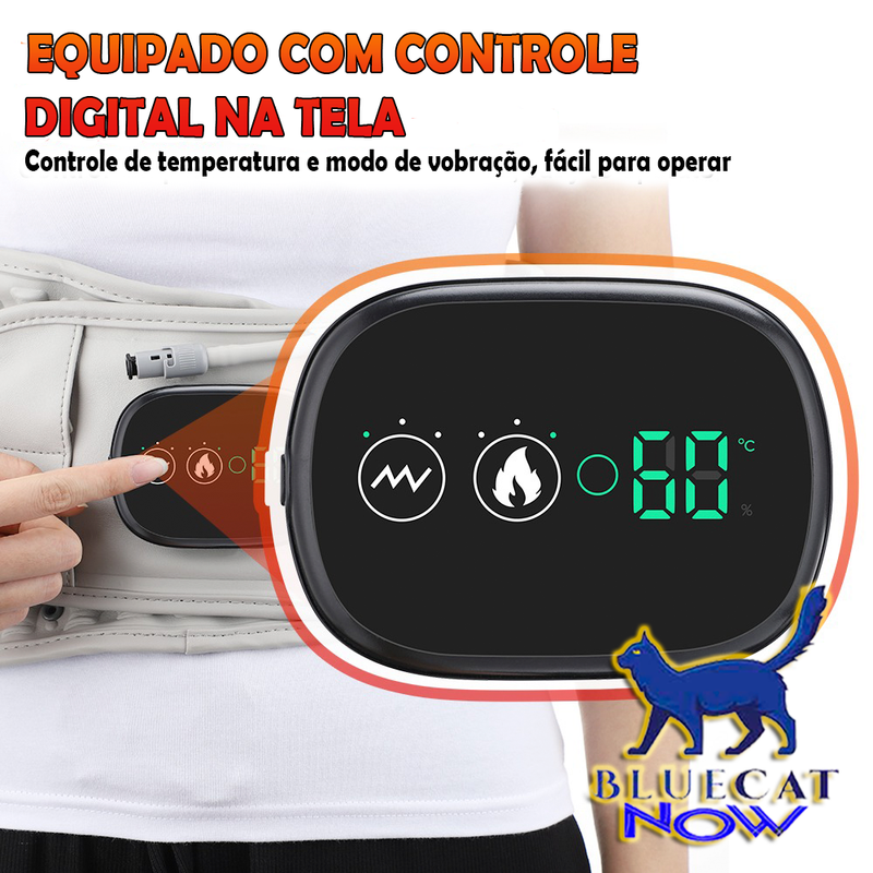 Cinto de descompressão lombar com bateria recarregável. Dispositivo de tração lombar inflável aquecimento massagem na cintura e alívio da dor nas costas