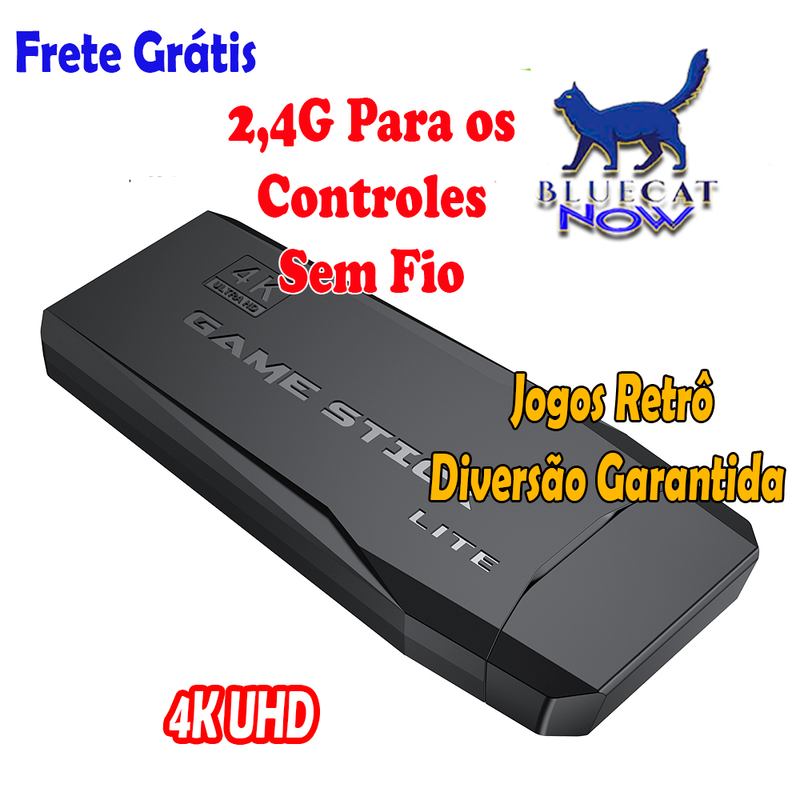 4K de Imagem e 10.000 mil jogos retrô, com 2 controles sem fio, compatível com jogos dos consoles PS1/ARCADE/SEGA/SNES/NINTENDO