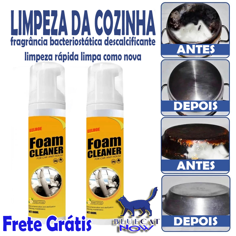 Espuma Multi Uso Foam Cleaner Spray 30/60/100/150ML + Esponja Grátis - Casa e Carro